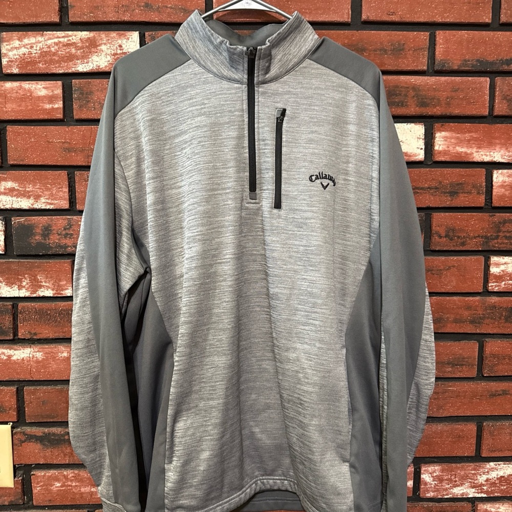 Callaway Men's Two-Tone Gray Quarter-Zip Jacket